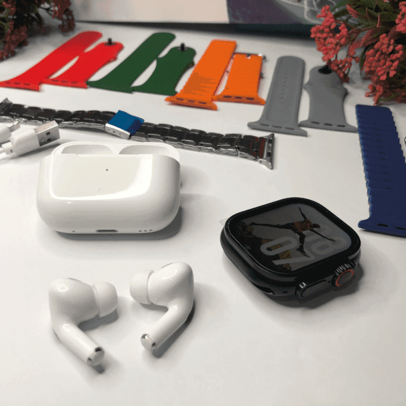 Crown i60 Ultra 2 Smart Watch + 7 Straps + Earbuds - Image 2
