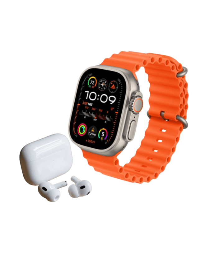 Crown i60 Ultra 2 Smart Watch + 7 Straps + Earbuds