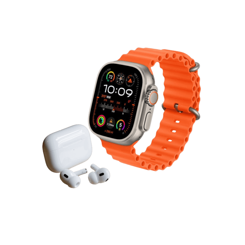 Crown i60 Ultra 2 Smart Watch + 7 Straps + Earbuds