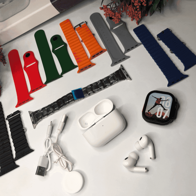 Crown i60 Ultra 2 Smart Watch + 7 Straps + Earbuds - Image 3