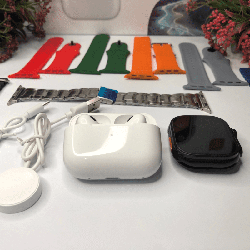 Crown i60 Ultra 2 Smart Watch + 7 Straps + Earbuds - Image 7