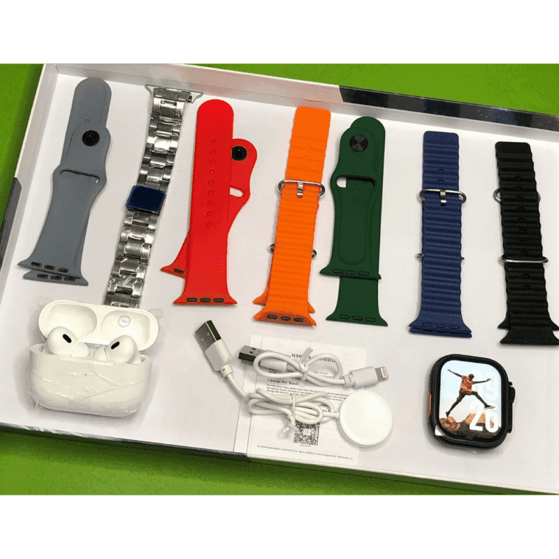 Crown i60 Ultra 2 Smart Watch + 7 Straps + Earbuds - Image 6