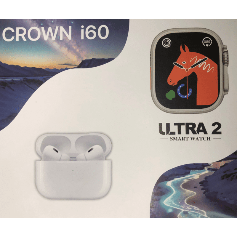 Crown i60 Ultra 2 Smart Watch + 7 Straps + Earbuds - Image 8
